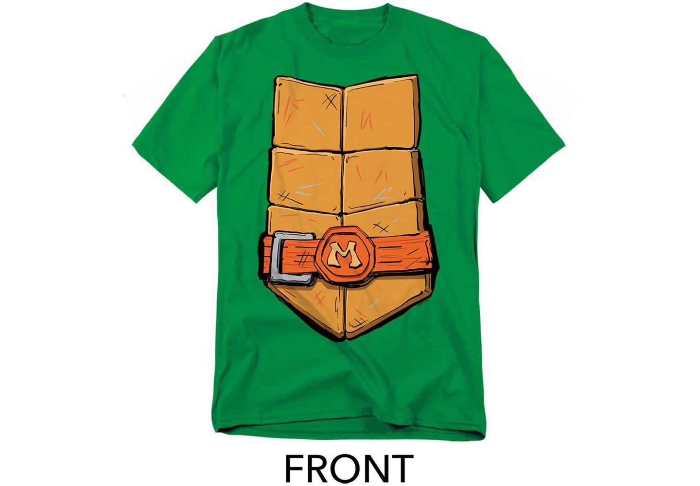 Мужская футболка Teenage Mutant Ninja Turtles Mayhem Michelangelo Shell Front Back, цвет: Зелёный — фото 2
