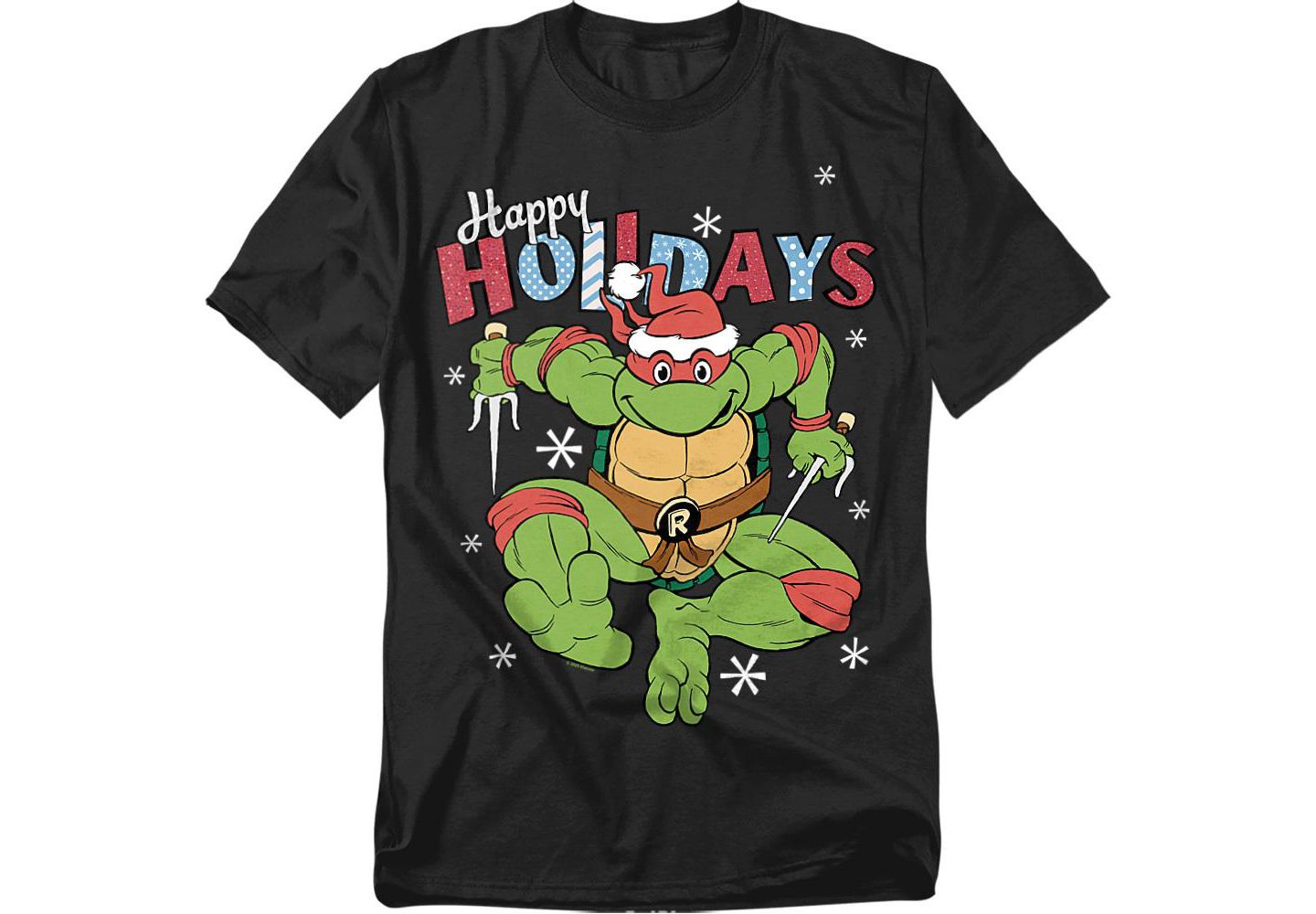 Мужская футболка Teenage Mutant Ninja Turtles Big & Tall Happy Holidays With Raphael, цвет: Чёрный — фото 1