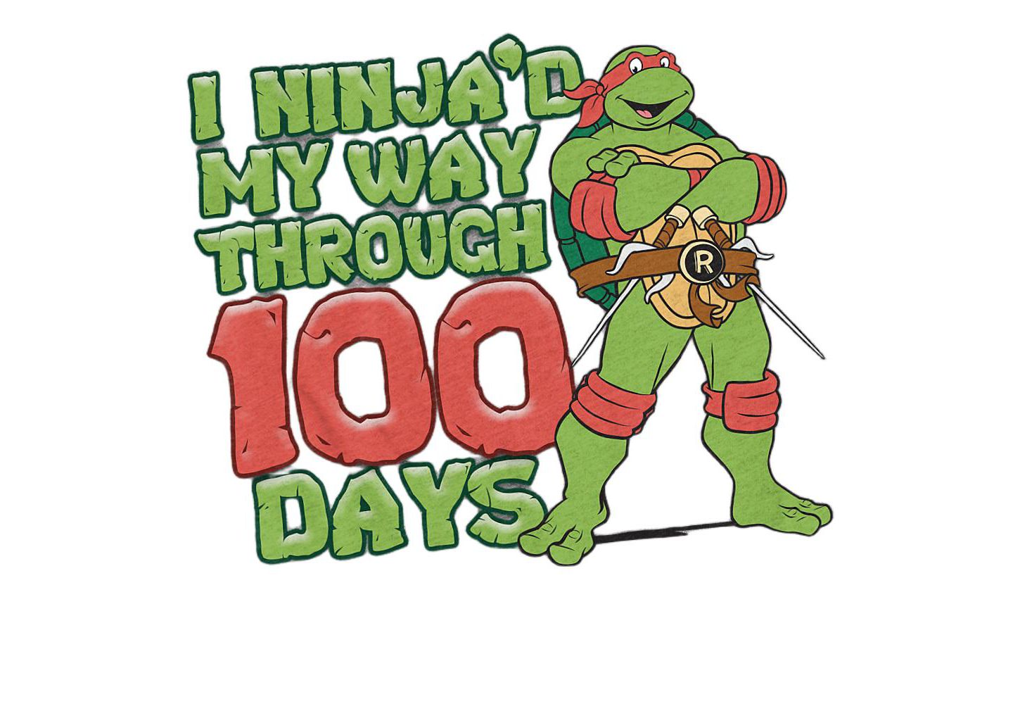 Мужская футболка Teenage Mutant Ninja Turtles Ninja'd My Way Through 100 Days, цвет: Меланжевый — фото 2