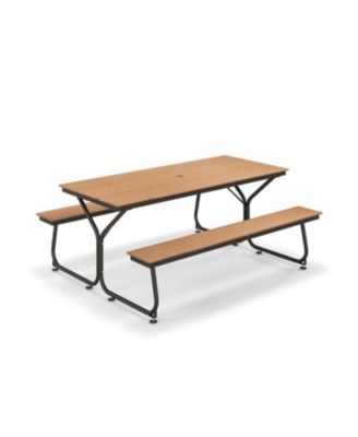 Outdoor 6 Ft Picnic Table with Bench Seating for 6 to 8