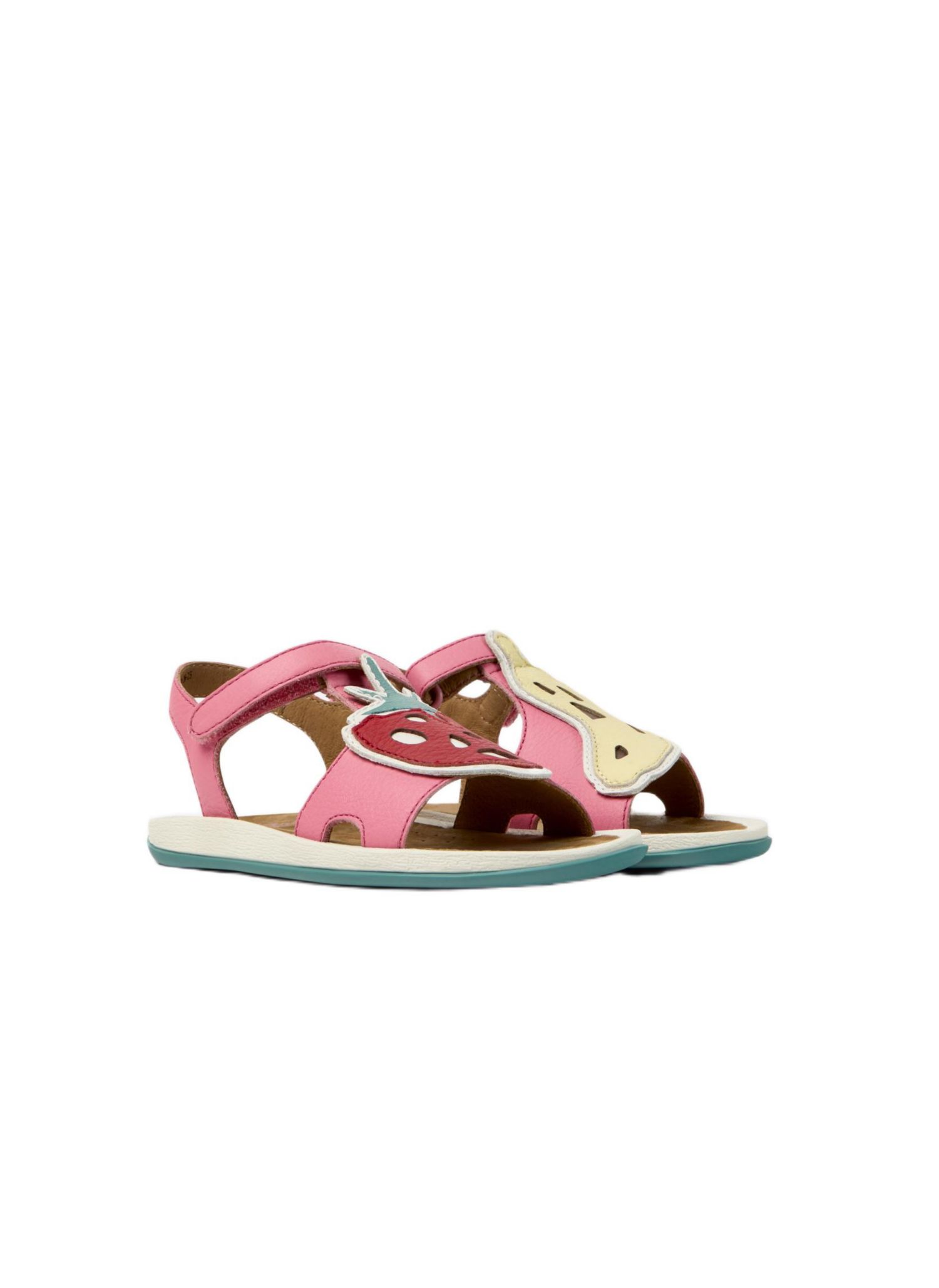 Girls Bicho Twins Leather T-Strap Sandals