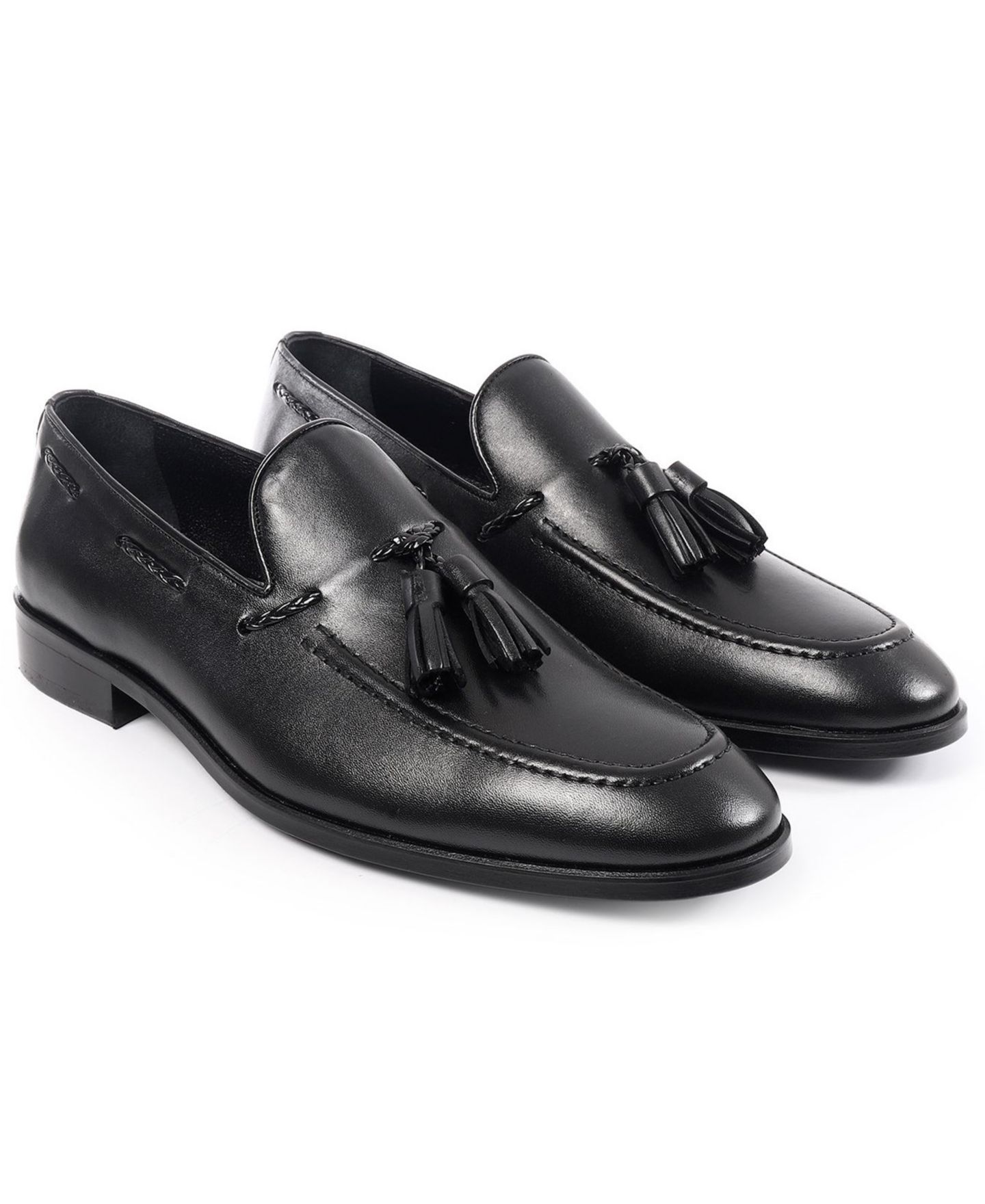 Мужские туфли VELLAPAIS Fairfield Tassel Slip-On, цвет: Чёрный — фото 6