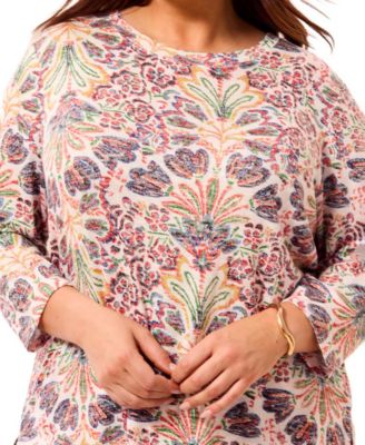Plus Size Inclusive 3/4-Sleeve Crew Neck Top