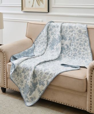 Patchwork Toile Reversible Matelass&eacute; Throw, 50" x 60"