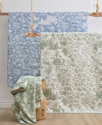 Patchwork Toile Reversible Matelass&eacute; Throw, 50" x 60"