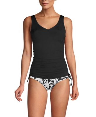 Women's Adjustable V-neck Underwire Tankini Swimsuit Top Adjustable Straps