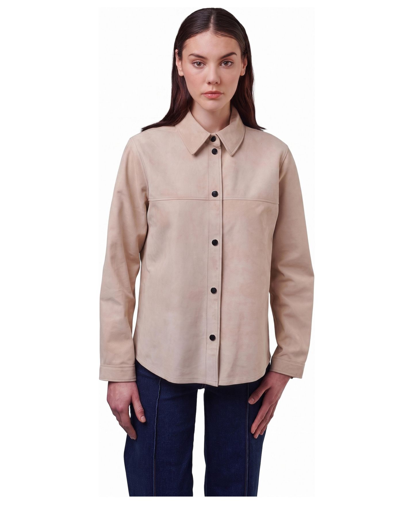 Женская куртка Furniq UK Sabine Suede Shirt Jacket, цвет: Бежевый / Хаки — фото 1