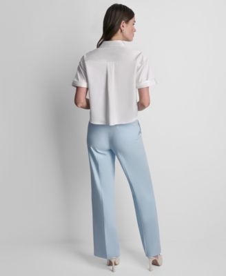 Petite Crinkle Short-Sleeve Camp Shirt