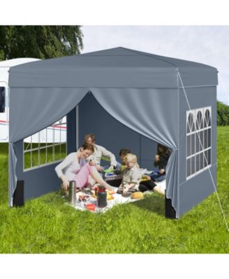 10x10 ft Pop-Up Canopy Tent Outdoor Patio Shelter with 4 Sidewalls