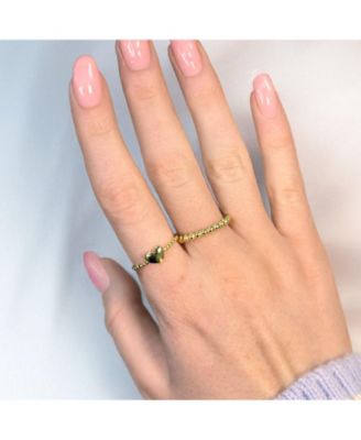 Gold Beaded Ring 14K
