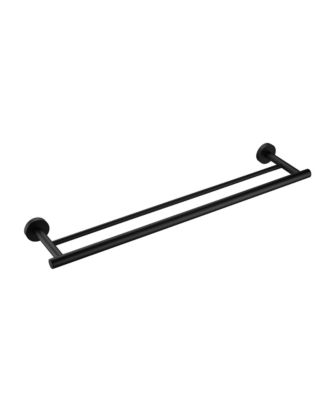23.6" Stainless Steel Wall Mounted Towel Bar, Double Bath Towel Bar for Bathroom, Kitchen and Bedroom - Matte Black