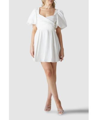 Women's Puff Sleeve Mini Wedding Dress