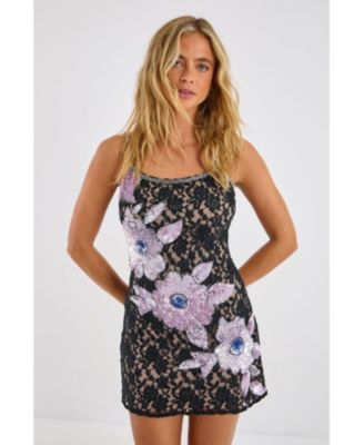 Women's Lace Embellished Mini Dress