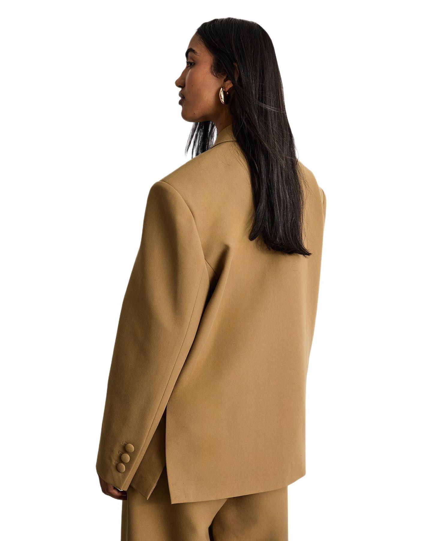 Женский пиджак Warehouse The Premium Oversized Tailored Blazer, цвет: Бежевый — фото 4