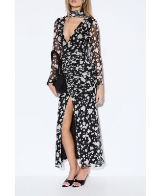 Women's Spot Print Mesh Scarf Dress