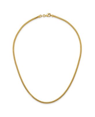 Solid 18k Yellow Gold Italian 7.5 Inch 2.4mm Wide Woven Franco Chain Bracelet