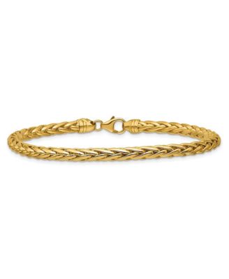 Solid 18k Yellow Gold Italian 7.5 Inch 3.1mm Wide Woven Spiga Bracelet