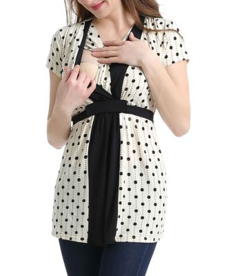 Maternity kimi + kai Nursing Polka Dot Print Top
