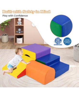 Foam Climb and Crawl Play Set with Soft Blocks for Infants & Toddlers