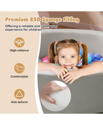 42.5-Inch Round Foam Ball Pit for Toddlers with Sponge Filling, Washable Cover