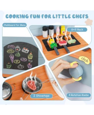 Kids Play Kitchen Set with Stove, Suitable for Boys & Girls Ages 3-8