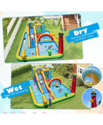 Giant Inflatable Water Slide Park with Long Slide & Jumping Area