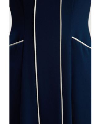 Women's Tailored Zip-Collar Midi Dress