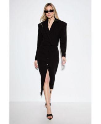 Women's Premium Open Back Waistcoat Midi Dress