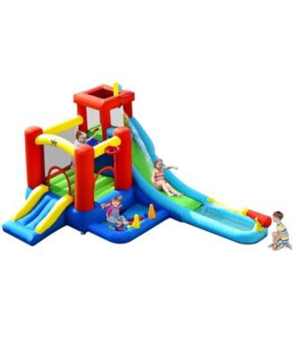 9-in-1 Inflatable Kids Water Slide Bounce House, No Blower Included