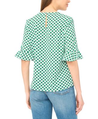 Women's Short-Sleeve Ruffle Cuff Blouse