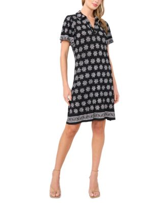 Women's Short-Sleeve Knit Polo Dress