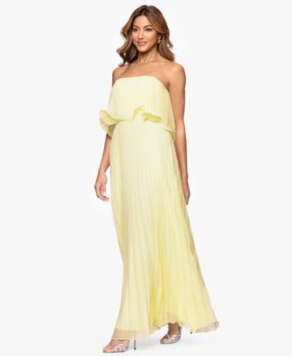 Women's Pleated Strapless Gown