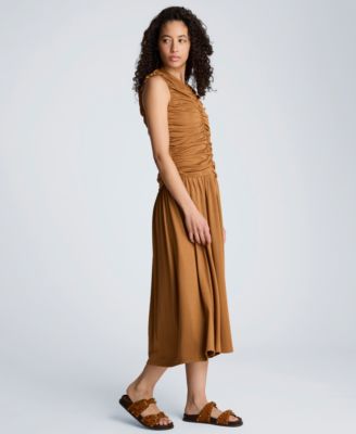 Women's Ruched A-Line Midi Dress