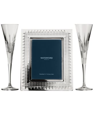 Lismore Diamond 5" x 7" Picture Frame and Toasting Flutes, 3-Piece Set