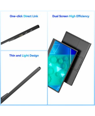 LTMATE Portable Monitor 15.6-inch, 1080P USB-C HDMI Ultra-Slim Travel Monitor with Kickstand, Eye Care, External Second Screen for Laptop PC MAC Phone