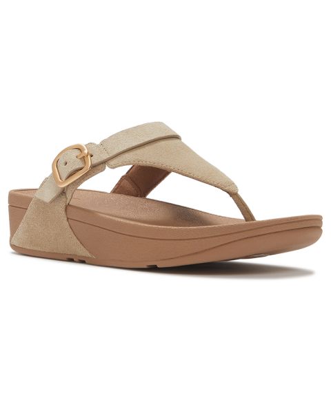 Женские сандалии FitFlop Lulu Buckle Wedge Heel, цвет: Капучино