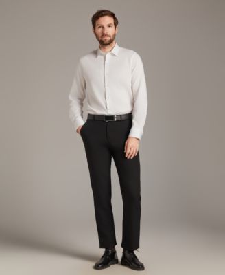 Men's Sateen Solid Contrast Buttons Dress Shirt