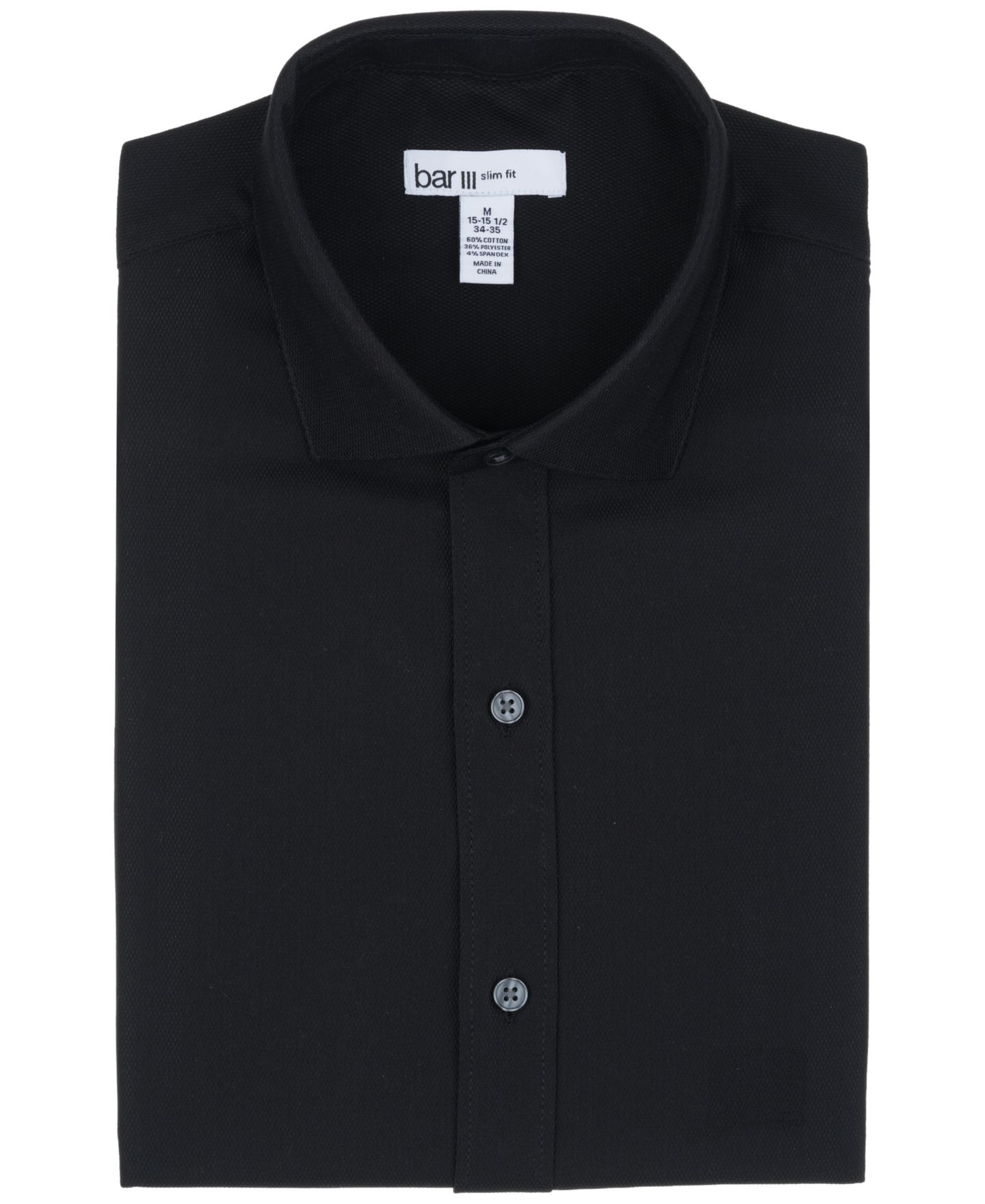 Мужская рубашка Bar III Diamond Dobby Spread Collar Dress Shirt, цвет: Чёрный комбинированный — фото 7