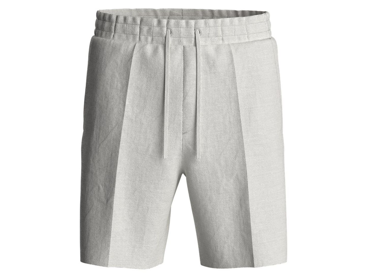 Мужские шорты Hugo Boss Regular-Fit Linen Drawstring, цвет: Серый — фото 1