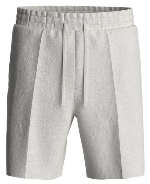 Мужские шорты Hugo Boss Regular-Fit Linen Drawstring, цвет: Серый