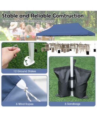 10x20 ft Foldable Pop-Up Canopy Tent with Carry Bag for Outdoor Use