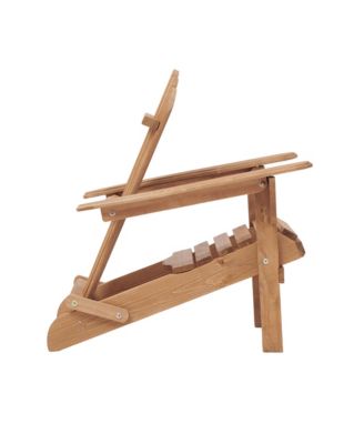 Outdoor Wooden Folding Adirondack Chair Set of 2 with BackRest, Wood Patio Chair for Garden Backyard