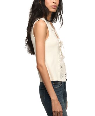 Women's Embroidered Schiffley Flyaway Tank Top