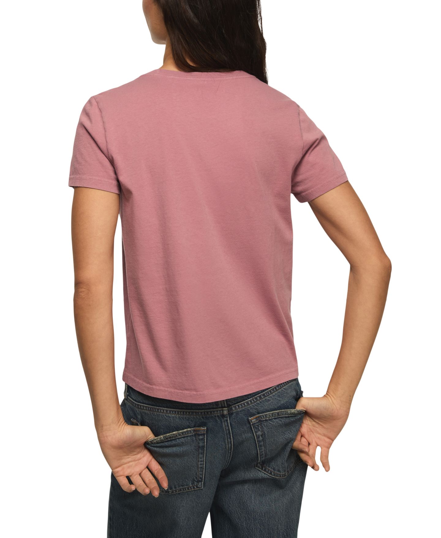 Женская футболка Lucky Brand Classic Fit Woodstock Peace Love Music Crew Neck, цвет: Розовый — фото 4
