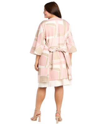 Plus Size V-Neck Dress & Jacket