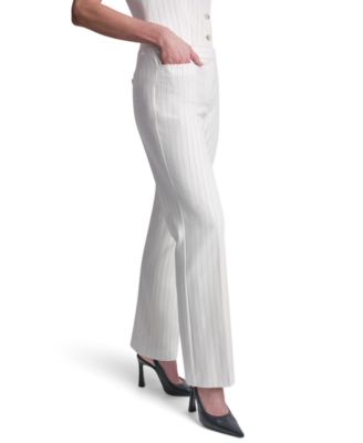 Petite Pinstripe Modern Fit Flared Pants