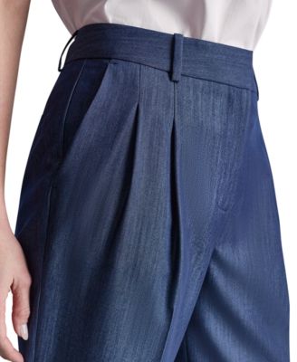 Petite Dressy Straight Fit Denim Trousers