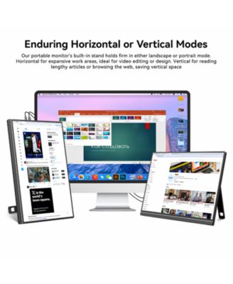 LTMATE 16" Portable 1920×1200P IPS Monitor, USB-C & HDMI, 0.3" Ultra-Slim, with Kickstand for Travel & Office