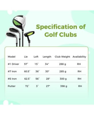 Junior Complete Golf Club Set with Rain Hood, Right Hand, Ages 8-10