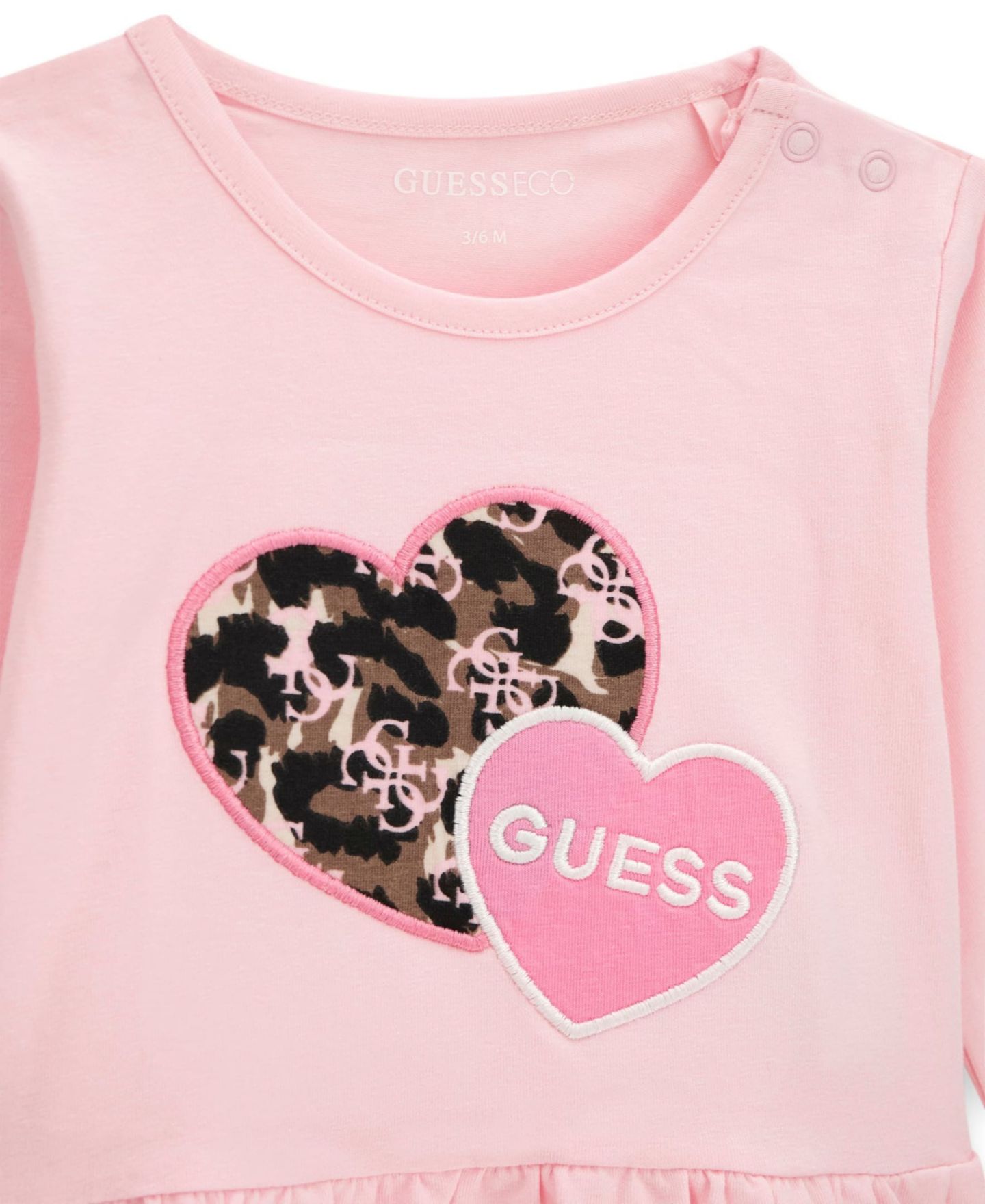Детский комплект Guess для девочки: топ с длинным рукавом и леггинсы, цвет: Розовый / Коричневый — фото 3